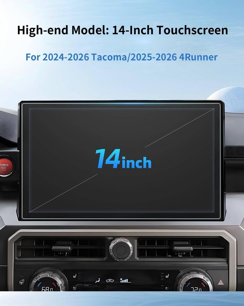 LANGBEAN Anti-Glare Matte 14-Inch Screen Protector for 2024-2025 Tacoma (TRD Pro/Trailhunter/Limited/TRD Pro/TRD Off-Road) Infotainment Touchscreen, 2025 Tacoma Accessories - Image 2